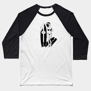 Surfer Bride Baseball T-Shirt